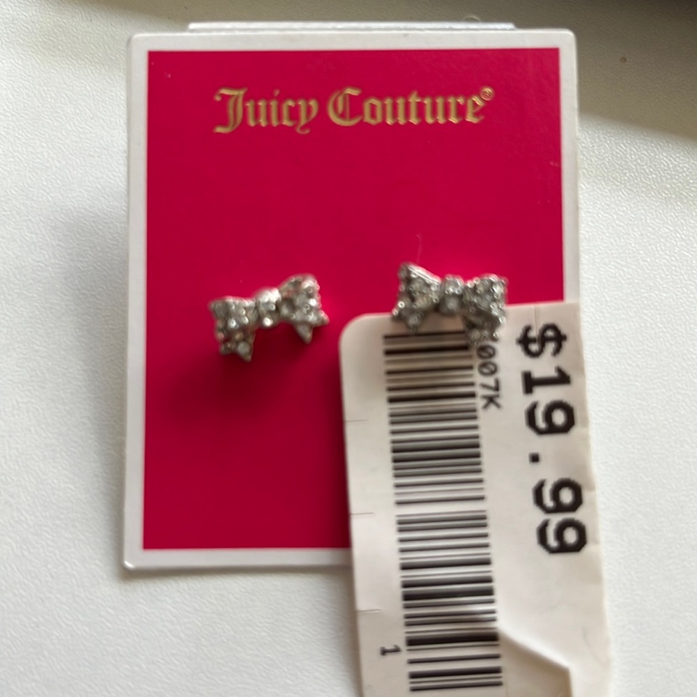 Juicy Couture bow pave earrings. Brand New.
